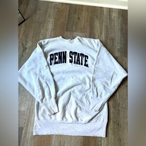 VTG Reverse Weave PENN STATE Sweatshirt Crewneck Embroidered Gray Blue Size S M